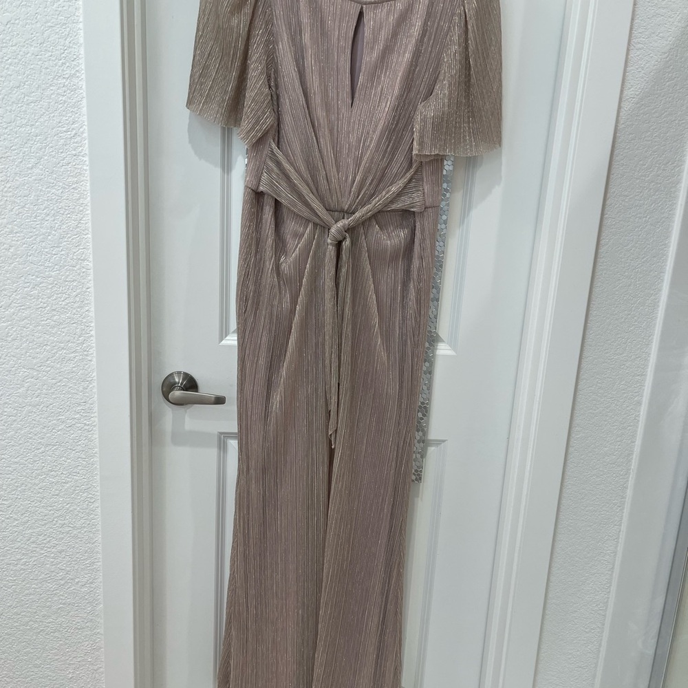 Adrianna Papell Blush Color Dress with Flutter Sleeves